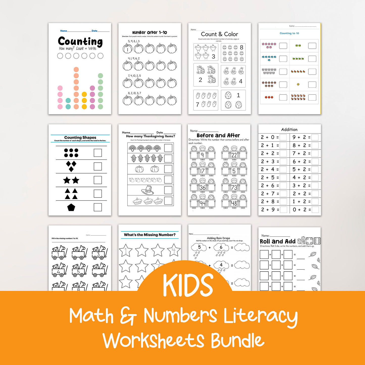 ✨ Kids Math & Numbers Literacy Worksheets Bundle: A Fun Learning Adventure! ✨