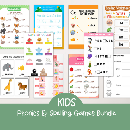 ✨ Build Reading & Writing Skills: Phonics & Spelling Games Bundle ✨