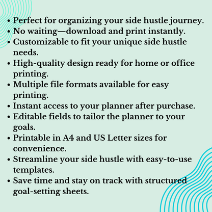 Side Hustle Planner – Your Ultimate Companion for Business Success